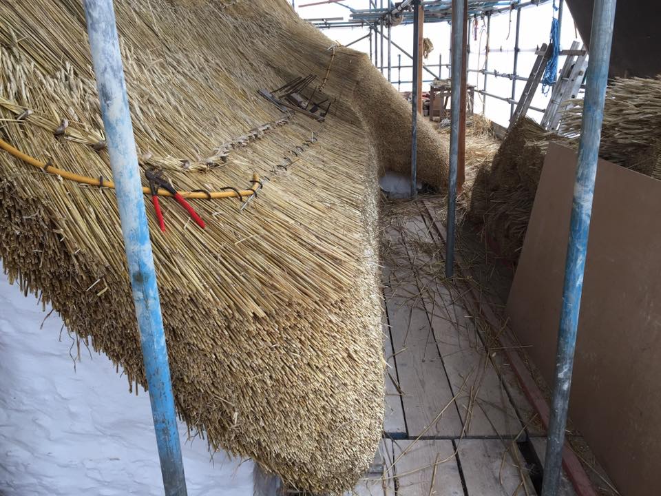 Setting up the second thatch layer